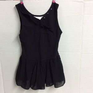 Freestyle Danskin Girl Black Ruffle Skirt Leotard